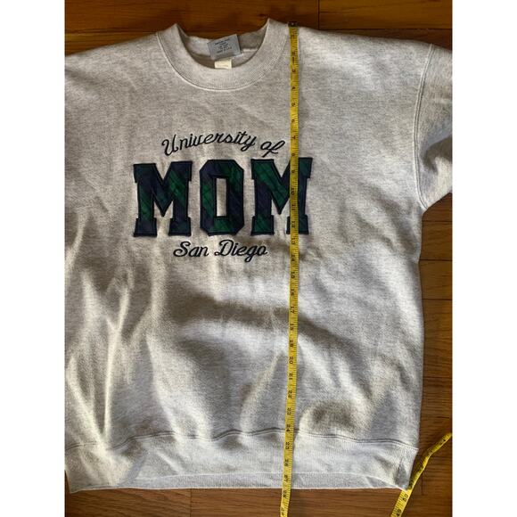 Vintage 90's Sweatshirt MOM University San Diego California Plaid - Picture 6 of 6